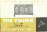 Fisher ELECTRA-8-E-490 - Owners Manual 